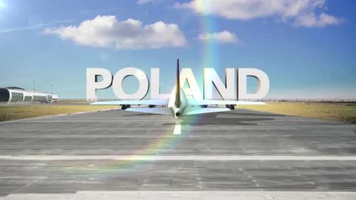 Videohive - Commercial Airplane Landing Country Poland - 35261193 - 35261193