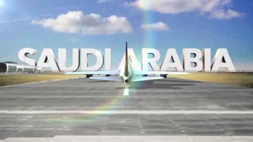 Videohive - Commercial Airplane Landing Country Saudi Arabia - 35261196 - 35261196