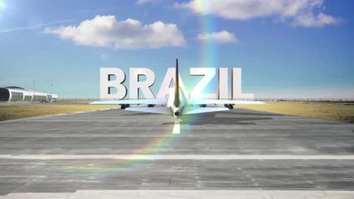 Videohive - Commercial Airplane Landing Country Brazil - 35261197 - 35261197