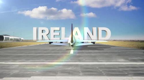 Videohive - Commercial Airplane Landing Country Ireland - 35261198 - 35261198