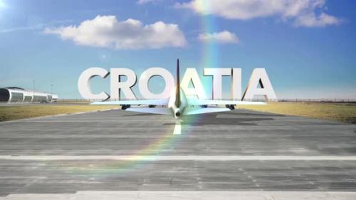 Videohive - Commercial Airplane Landing Country Croatia - 35261199 - 35261199