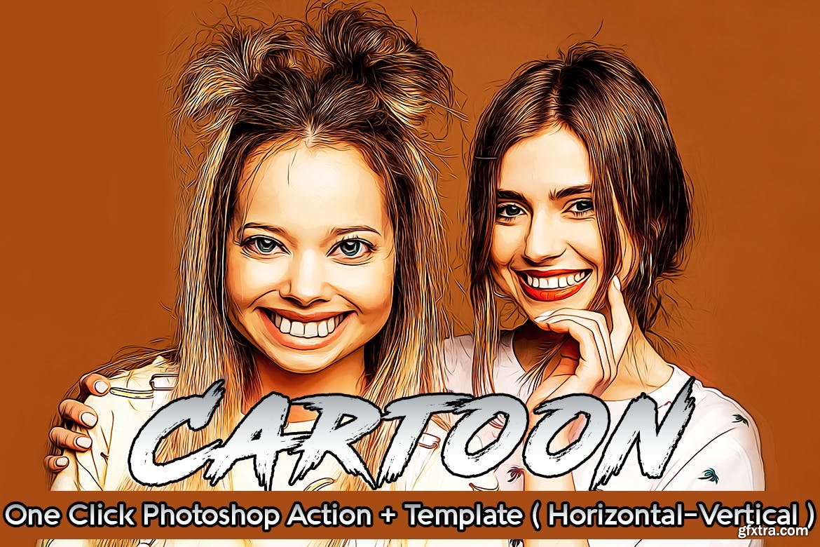 Cartoon Painting Effect Photo Template » GFxtra