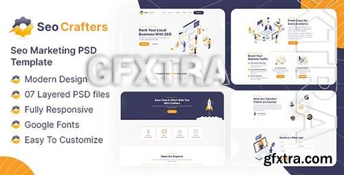 SEO Crafters Marketing PSD Template 33591925