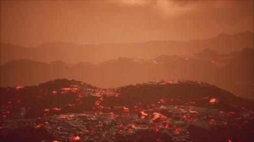 Videohive - End of the Eruption of the Volcano Tolbachik with Lava Fields - 35232379 - 35232379