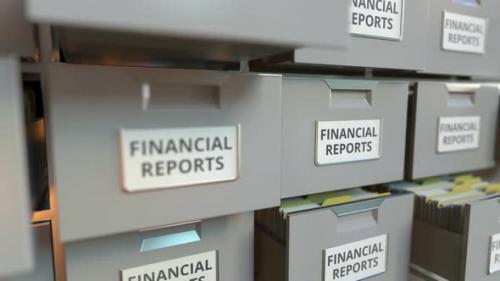 Videohive - File Cabinet with FINANCIAL REPORTS Text - 35232522 - 35232522