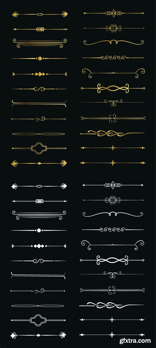 44 Ornamental Divide Elements 2xEPS