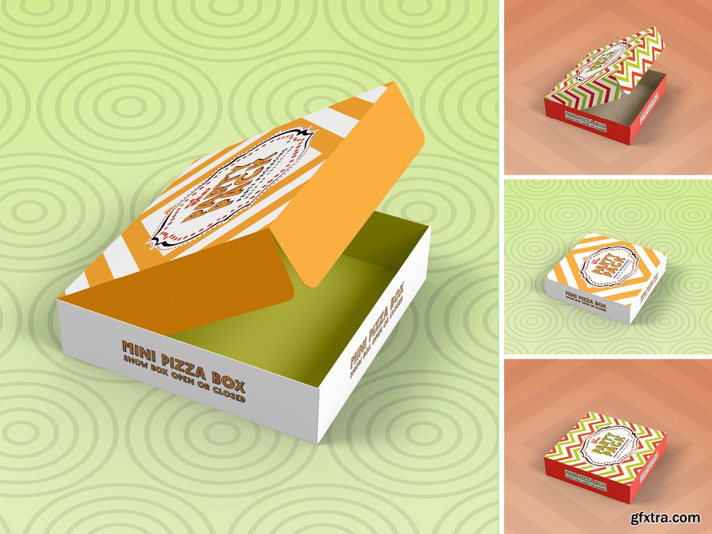 Mini Pizza Box Packaging Mockup 352975058 » GFxtra