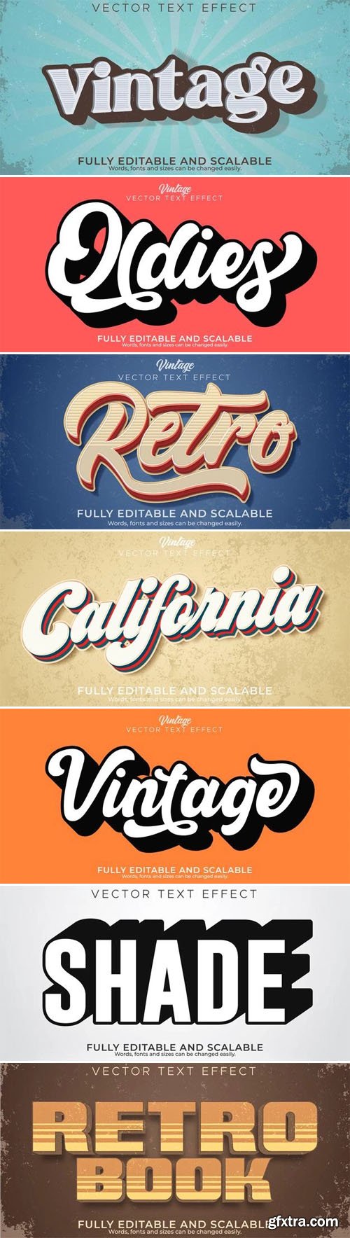 13 Retro & Vintage Editable Vector Text Effects Templates