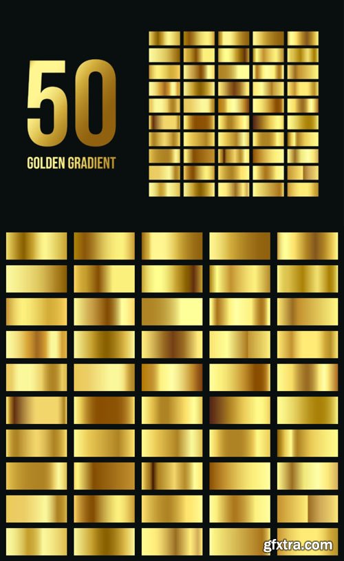 50 Golden Gradients Vector Collection