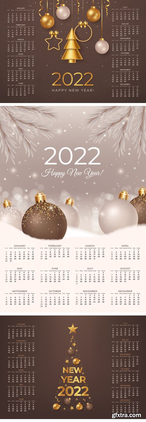 7 Realistic 2022 Calendar Vector Templates