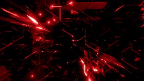 Videohive - Futuristic Red Abstract Virtual Reality Gaming Loop and Cyber Showcase Background - 35288903 - 35288903