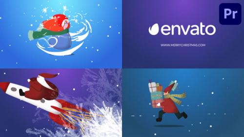 Videohive - Cartoon Christmas Logo Pack for Premiere Pro - 35377085 - 35377085