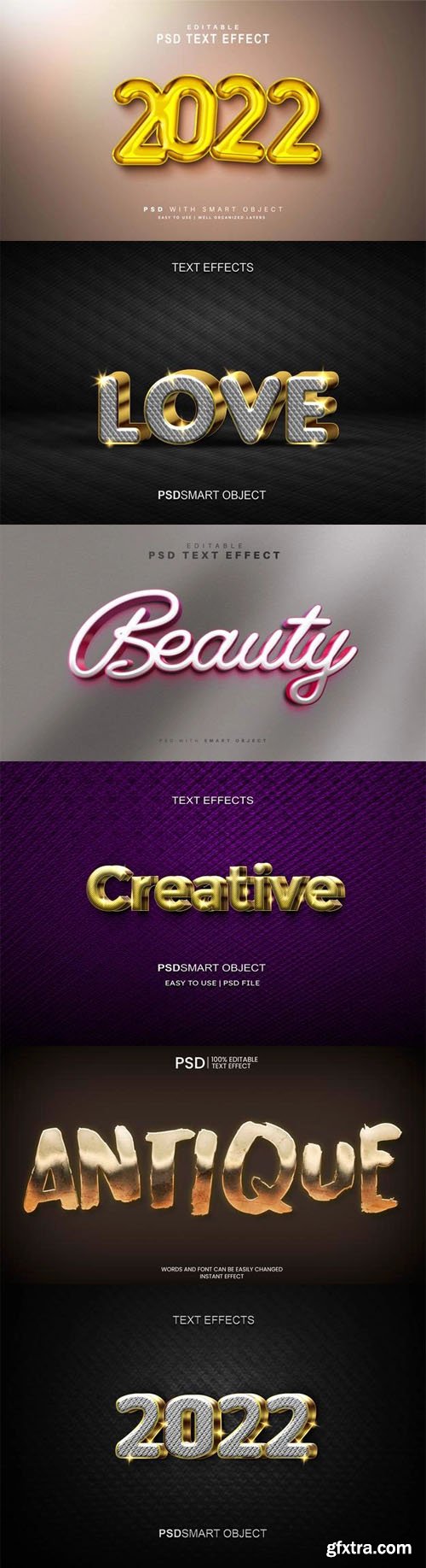 Realistic & Creative Text Effects Collection - 10+ PSD Templates 