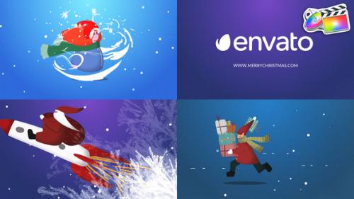Videohive - Cartoon Christmas Logo Pack for DaVinci Resolve - 35394170 - 35394170