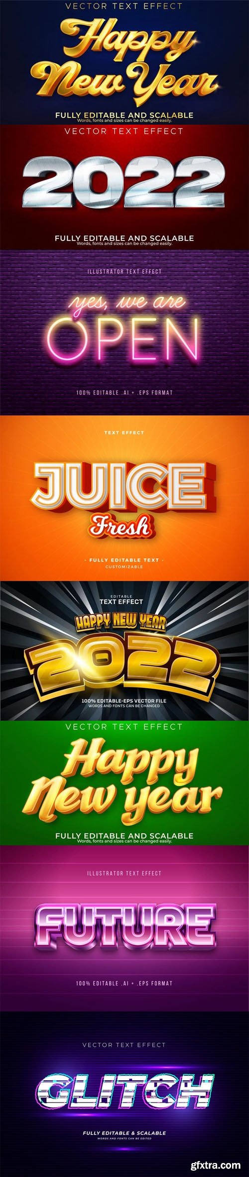 Realistic & Creative Text Effects Collection Vol.2 - 10+ Vector Templates