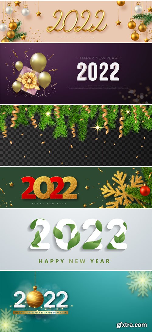 Happy New Year 2022 Banners Collection Vol.4 - 10+ Vector Templates