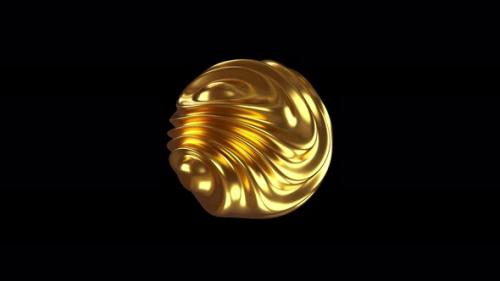 Videohive - 3D golden waving sphere. Smooth abstract liquid shape. - 31141579 - 31141579
