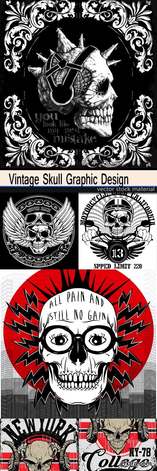 Vintage Skull Graphic Design GFxtra