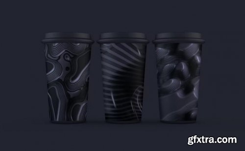 3D Abstract Wavy Lines Black Backgrounds 12xJPG