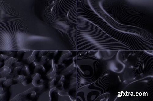 3D Abstract Wavy Lines Black Backgrounds 12xJPG