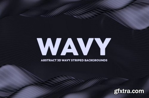 3D Abstract Wavy Lines Black Backgrounds 12xJPG