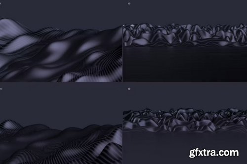3D Abstract Wavy Lines Black Backgrounds 12xJPG