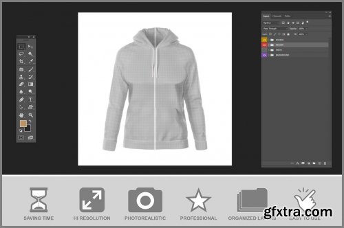 Woman's Hoodie Mockup - Front View