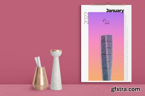 Colorful Architecture Wall Calendar 2022