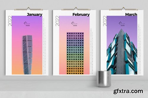 Colorful Architecture Wall Calendar 2022