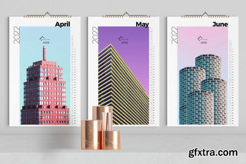 Colorful Architecture Wall Calendar 2022