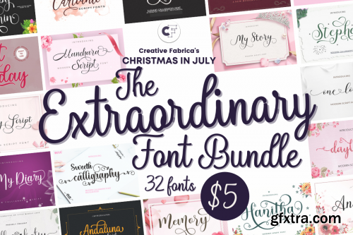 The Extraordinary Font Bundle - 32 Premium Fonts