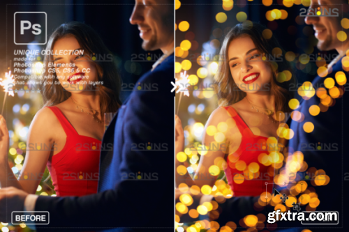 Christmas Lights Bokeh Overlay Photoshop #6