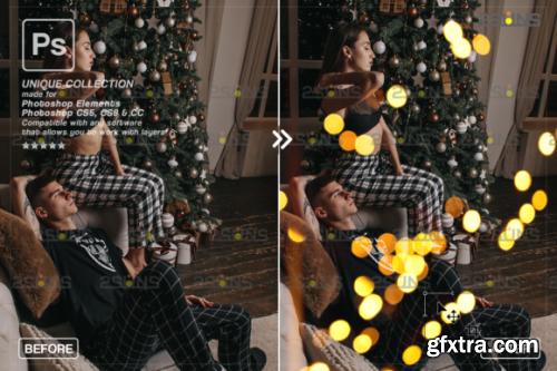 Christmas Lights Bokeh Overlay Photoshop #6