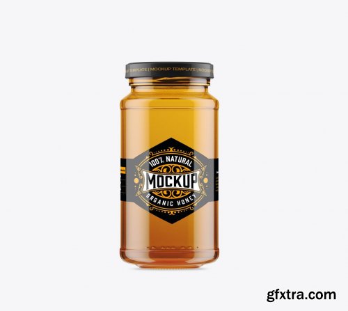 Honey Glass Jar Mockup