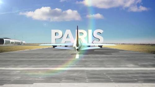Videohive - Commercial Airplane Landing Capitals And Cities Paris - 35280694 - 35280694