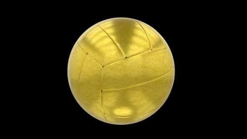 Videohive - Gold Volleyball Ball Alpha Loop - 35286880 - 35286880