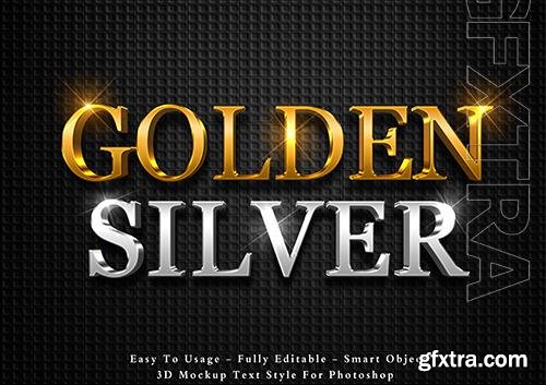 3d gold and silver text effect psd