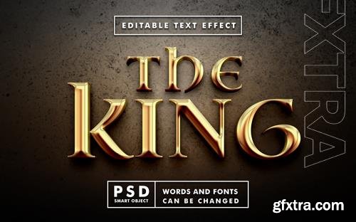 The king text effect premium psd with smart object
