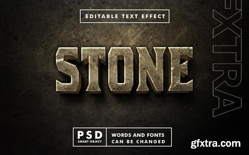 Realistic stone 3d text mock up  editable text effect with smart object in psd files