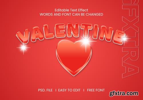 Red valentine text effect psd