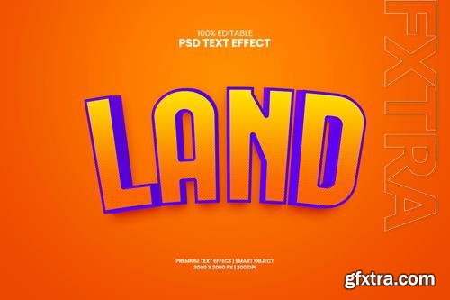 Land editable 3d psd premium text effect