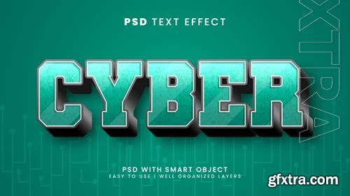Cyber editable text effect with future and fiction font style psd