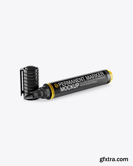 Opened Glossy Permanent Marker Mockup Opened Glossy Permanent Marker Mockup