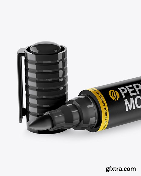 Opened Glossy Permanent Marker Mockup Opened Glossy Permanent Marker Mockup