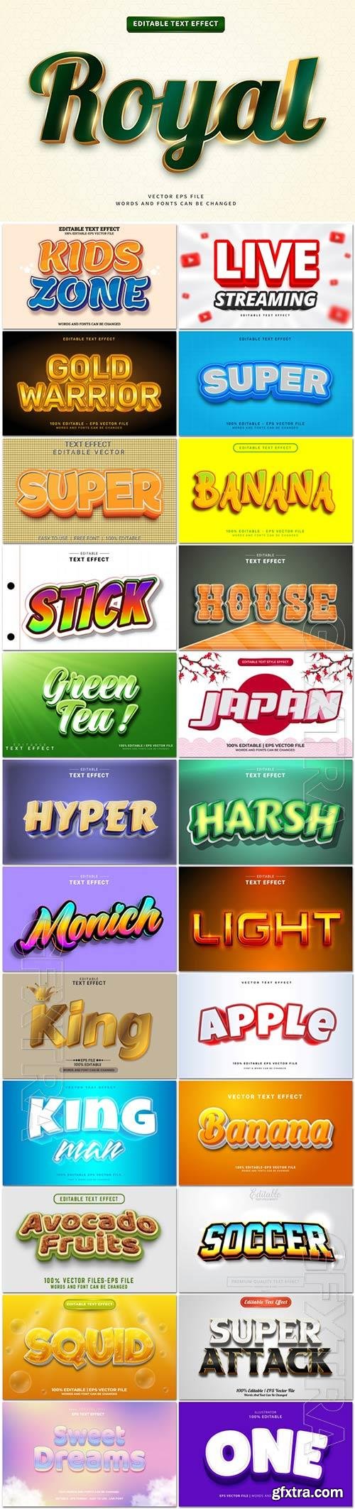 3d Editable Text Style Effect Vector Vol 888 GFxtra
