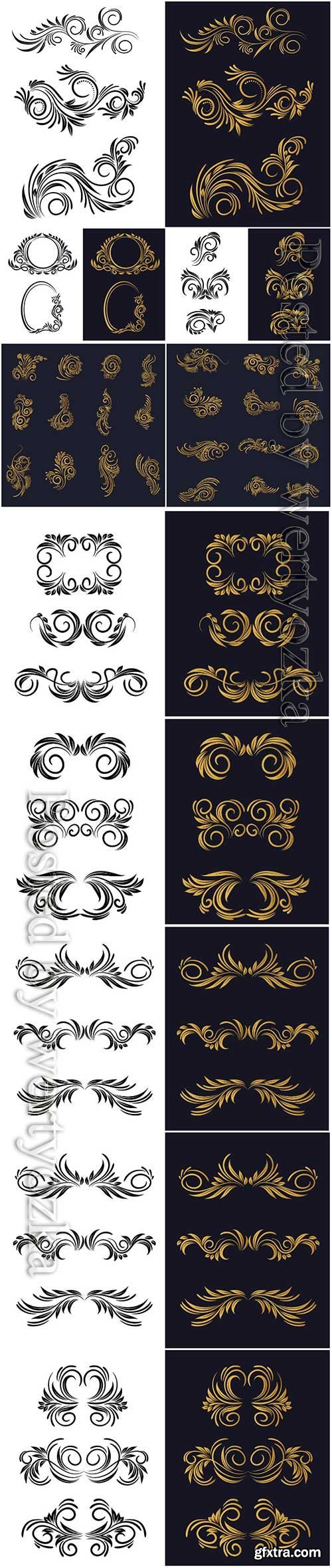 Elegant decorative ornamental floral decorative set design