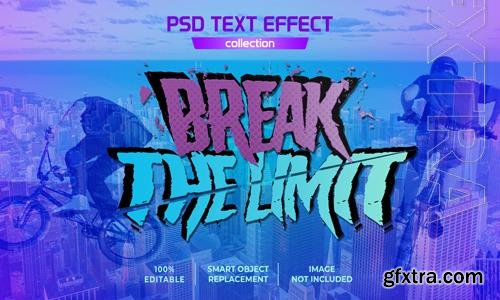Break the limit movie title graffiti text effect psd