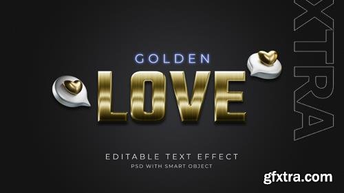 Golden love text effect psd