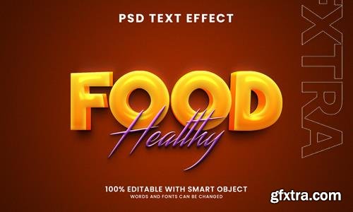 Food 3d text effect psd