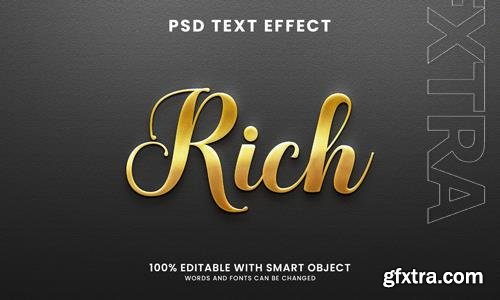 Golden shiny rich 3d text effect psd